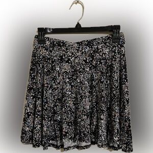 Floral Black Skirt